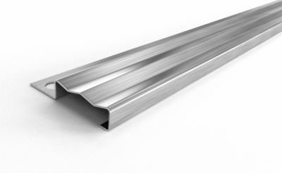 Профиль для защиты ступней под плитку ПУ 35-10 (2700, 001, Сатинированная нержавеющая сталь, AISI 430)