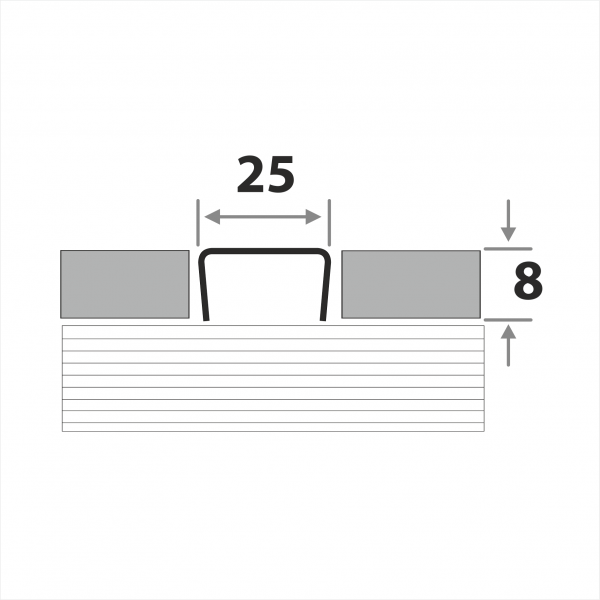 Разделительный профиль для кафеля высотой ПП 05-8
