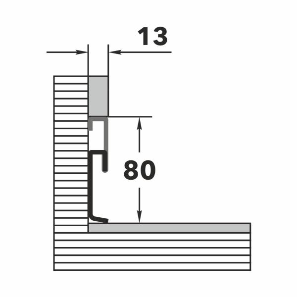 Плинтус из нержавеющей стали Пл 80-4 НС