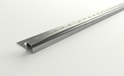 Профиль оконтовачный для плитки наружный ПК 12-12 (2700, 001, Сатинированная нержавеющая сталь, AISI 430)