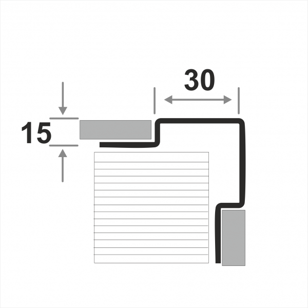 Угловой защитный профиль для плитки ПК 15-30