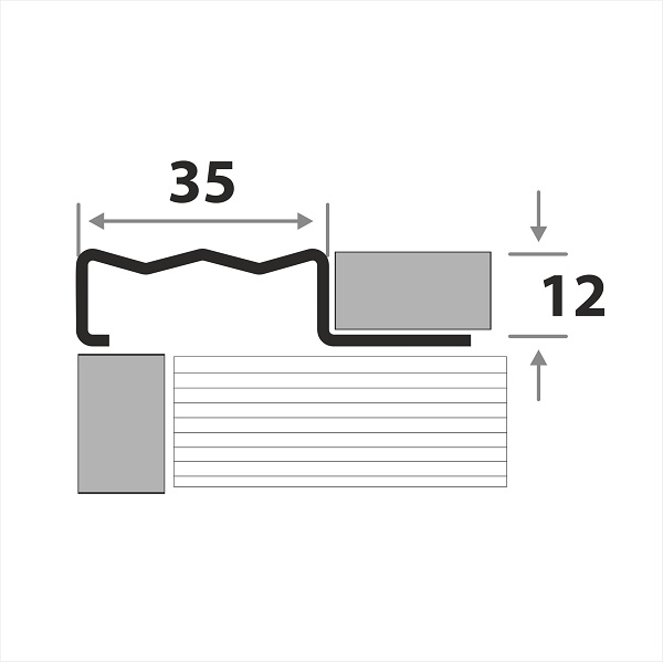 Профиль для защиты ступней под плитку ПУ 35-12