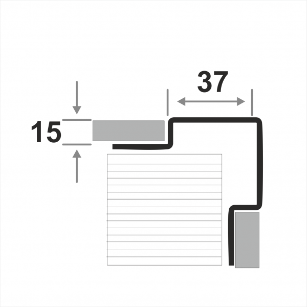 Угловой защитный профиль для плитки ПК 15-37