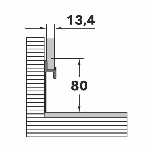 Плинтус из нержавеющей стали Пл 80-3 НС