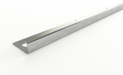 Профиль для кафеля внешний К 10 (2700, 001, Сатинированная нержавеющая сталь, AISI 430)