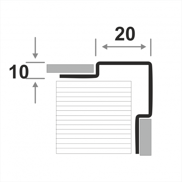 Угловой защитный профиль для плитки ПК 10-20