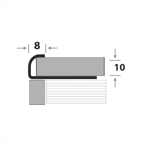 Профиль для плитки наружный ПК 13-10