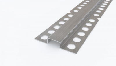 Разделительный профиль для кафеля высотой ПП 20-8 (2700, 001, Сатинированная нержавеющая сталь, AISI 430)