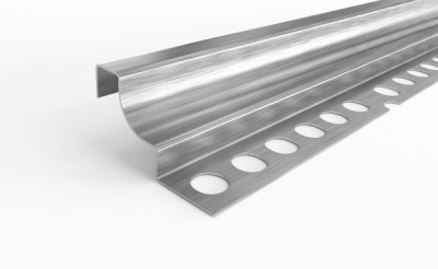 Профиль окантовочный для плитки внутренний ПК 61-10 (2700, 001, Сатинированная нержавеющая сталь, AISI 430)