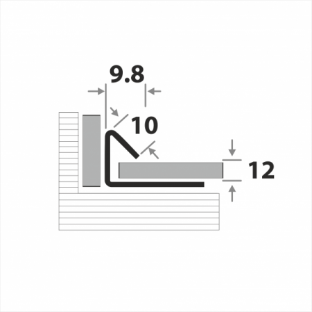 Профиль окантовочный для плитки внутренний ПК 18-12