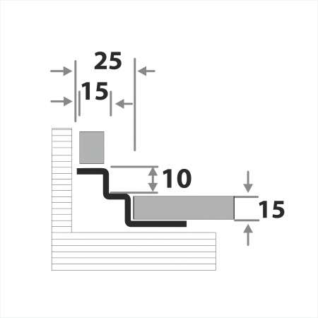 Профиль окантовочный для плитки внутренний ПК 6-15
