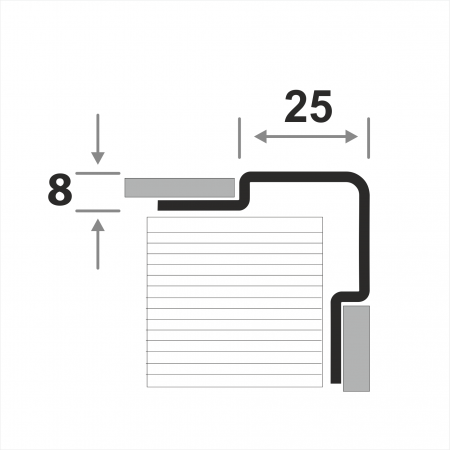 Угловой закругленный профиль для плитки ПКр 8-25