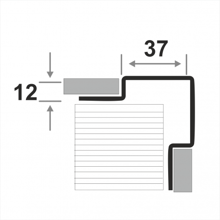 Угловой защитный профиль для плитки ПК 12-37