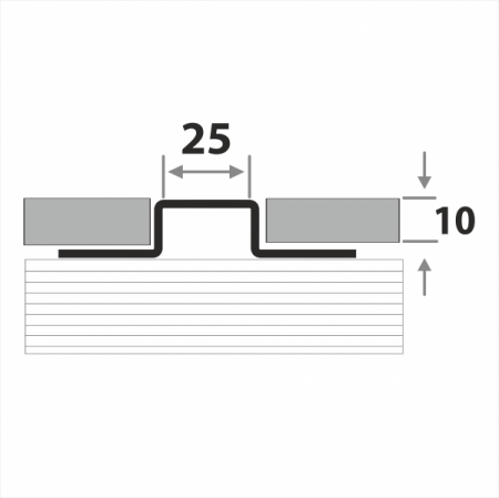 Разделительный профиль для кафеля высотой ПП 25-10