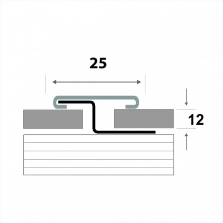 Профиль Т-образный под плитку ПК 15-12