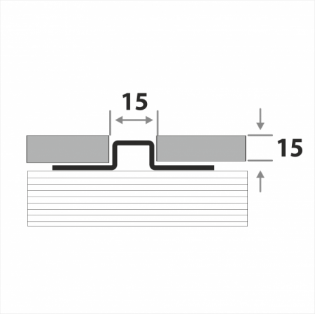 Разделительный профиль для кафеля высотой ПП 15-15