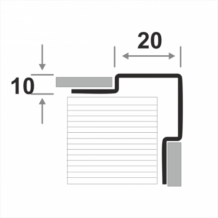 Угловой защитный профиль для плитки ПК 10-20