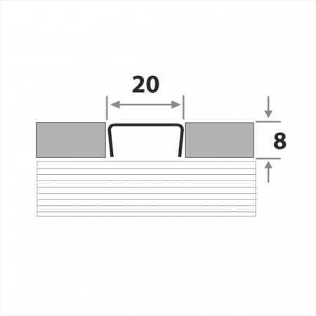 Разделительный профиль для кафеля высотой ПП 04-8