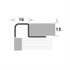 Профиль оконтовачный для плитки наружный ПК 12-15