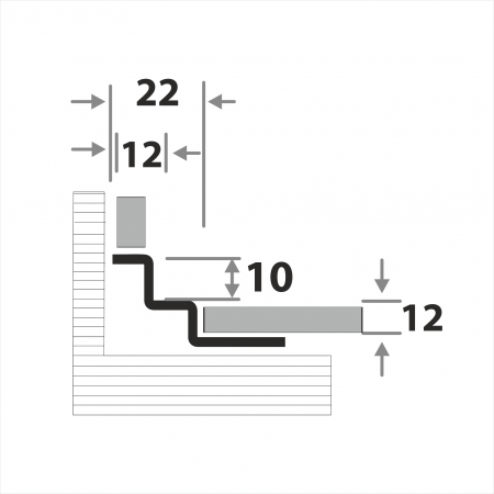 Профиль окантовочный для плитки внутренний ПК 6-12
