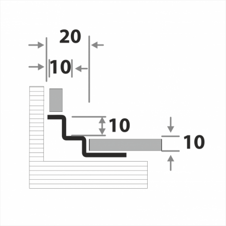 Профиль окантовочный для плитки внутренний ПК 6-10