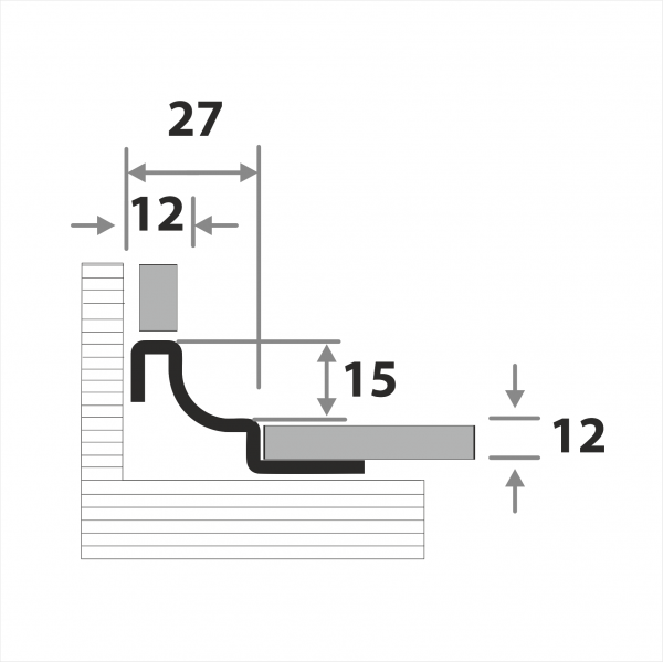 Профиль окантовочный для плитки внутренний ПК 61-12